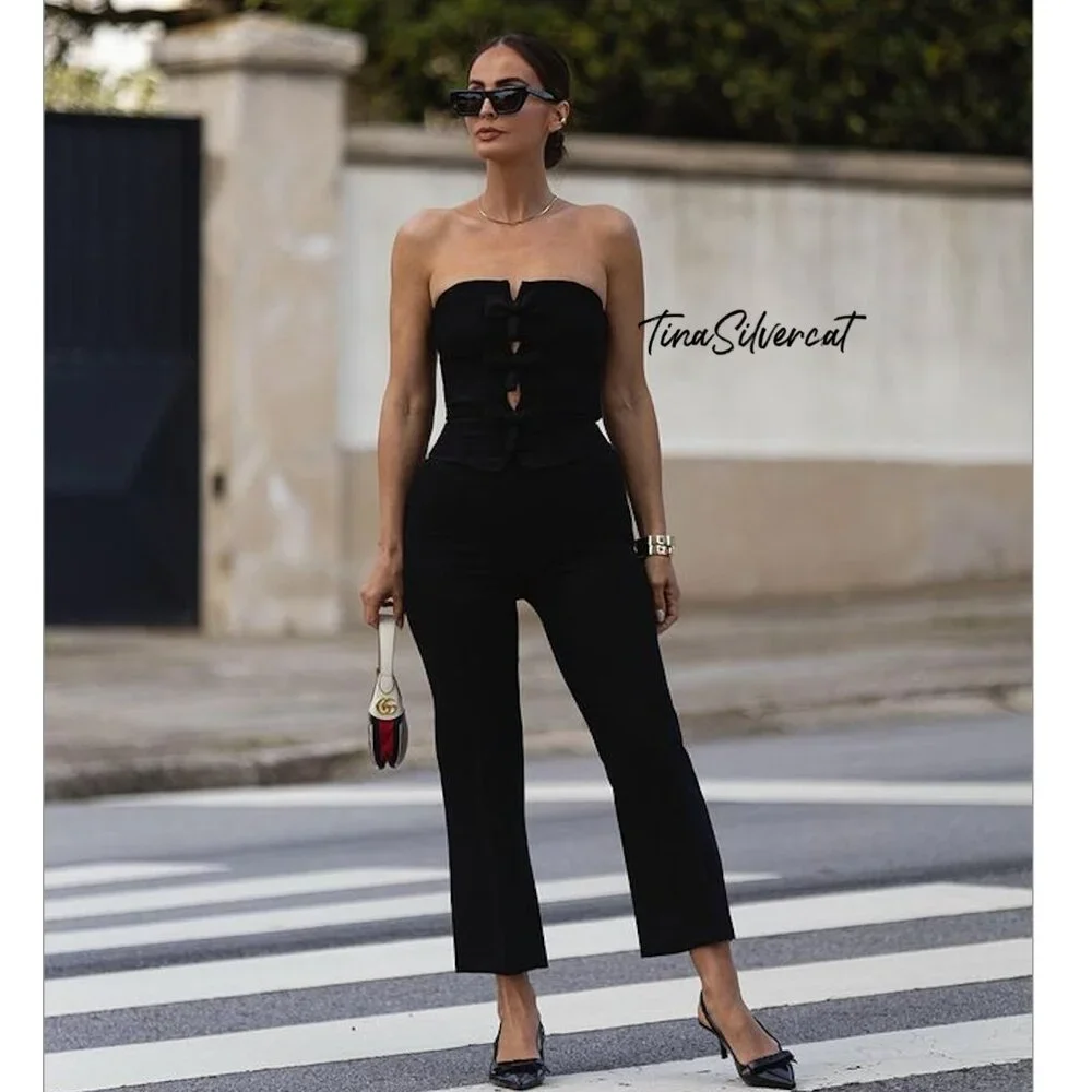 BLOGGER'S FAVE! Zara Strapless Jumpsuit Black NWT